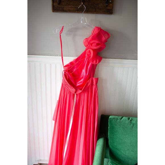 MAC DUGGAL 67989 Ruffled One Shoulder Asymmetrical Gown Size 8 NEW - Picture 4 of 6